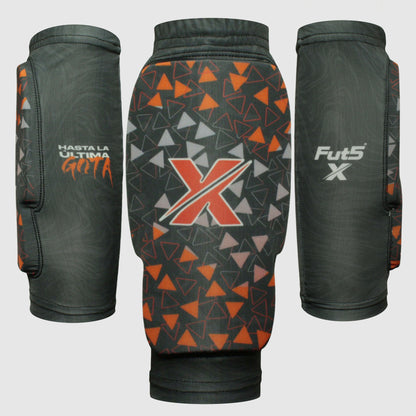 Canilleras para microfutbol Fut5 X ELASTIC TECH - Negras/Naranja
