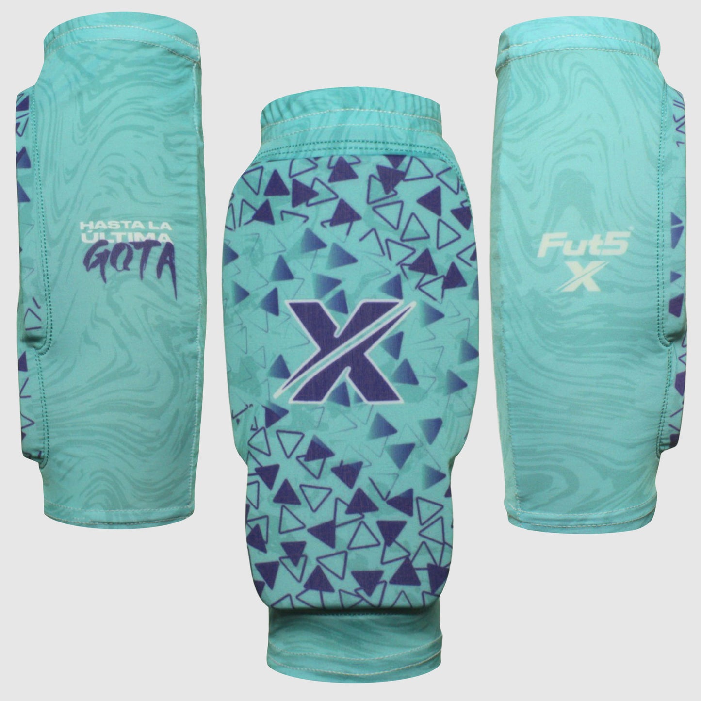 Canilleras para microfutbol Fut5 X ELASTIC TECH - Turquesa/Morado