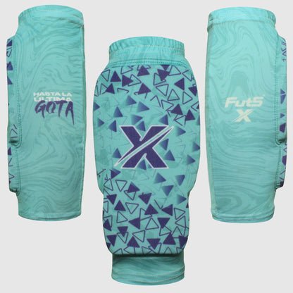 Canilleras para microfutbol Fut5 X ELASTIC TECH - Turquesa/Morado
