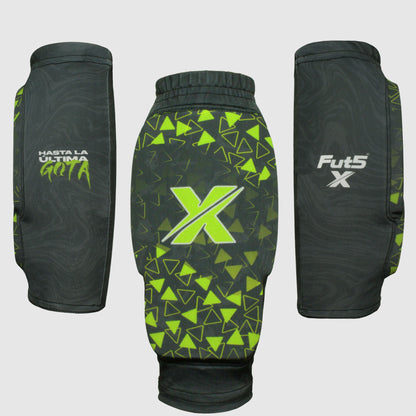 Canilleras para microfutbol Fut5 X ELASTIC TECH - Negras/Verde